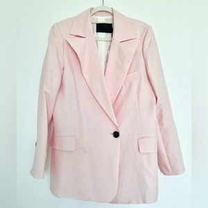 Proenza Schouler Oversized Linen-Blend Blazer in Pink